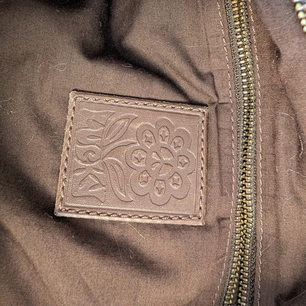 Lucky Brand Oversized Patchwork Suede Canvas Tote Vintage Adjustable Purse Bag - Picture 5 of 15